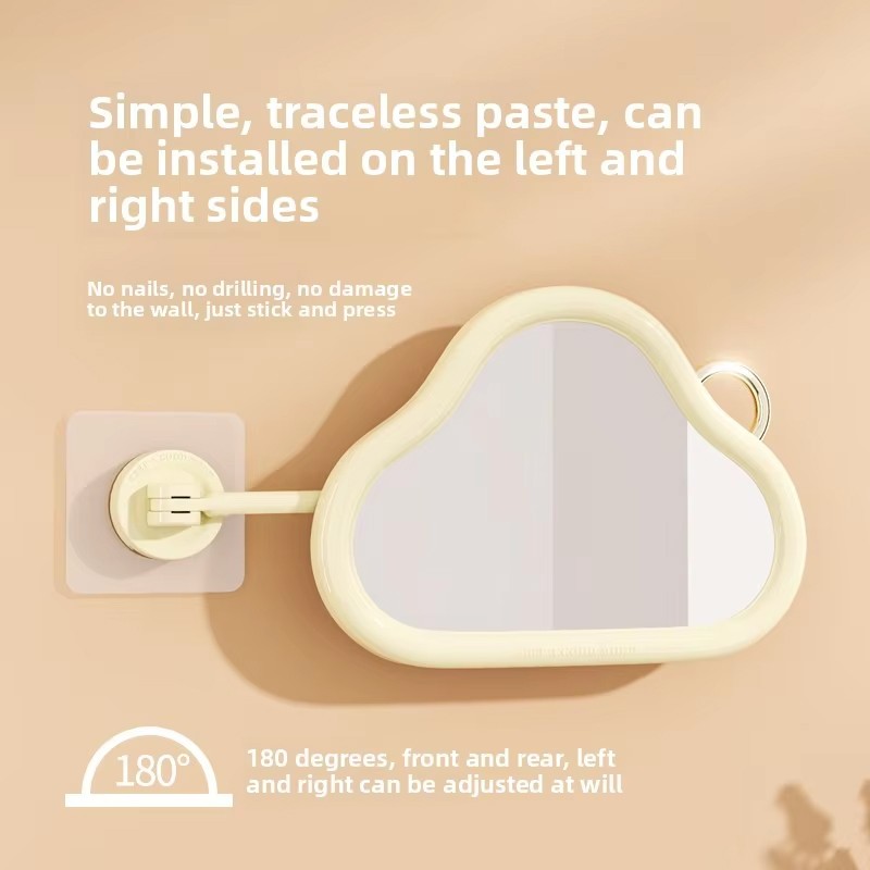 Bathroom Wall Mirror Factory - Cute Cloud Shape 360 Degree Rotation Personalized