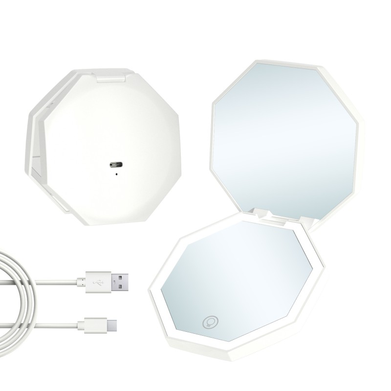 LED Pocket Mirror Manufacturer - Portable Folding Double Sided 2X Magnifying Lighted