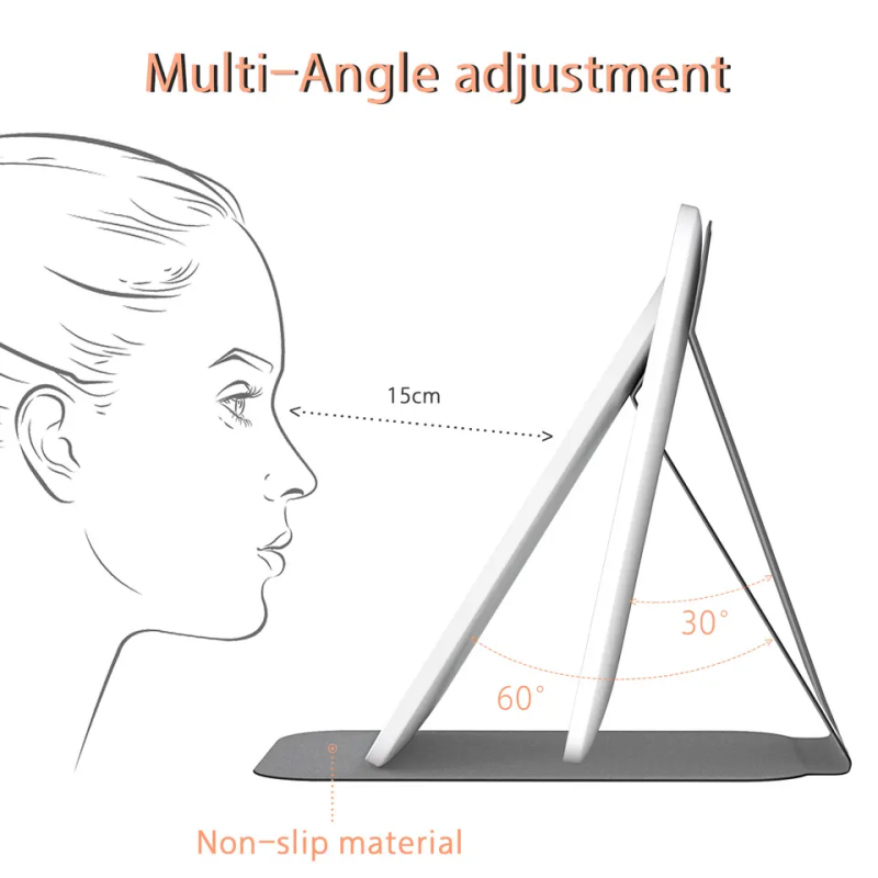 LED Makeup Mirror Supplier - Custom LED Three Color Touch Screen USB Rechargeable