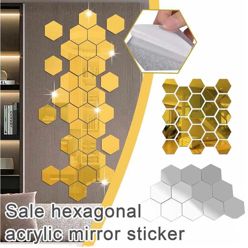 Wall Mirror Supplier - Modern 3D Hexagon Acrylic Custom Size Sheets Stickers
