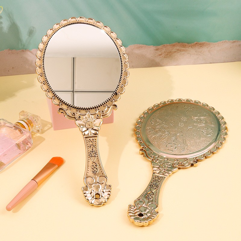 Handheld Makeup Mirror Manufacturer - OEM Custom Vintage Gold Plated Plastic