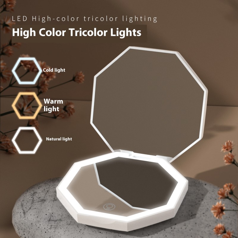 LED Pocket Mirror Manufacturer - Portable Folding Double Sided 2X Magnifying Lighted