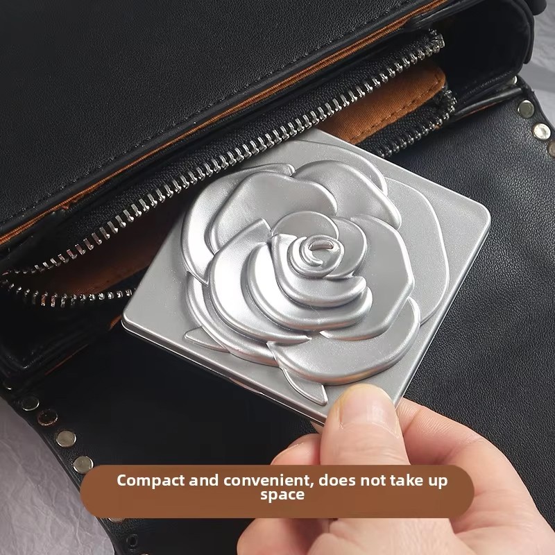 Pocket Cosmetic Mirror Factory - Portable 3X Magnification Double Sided Mini Rose