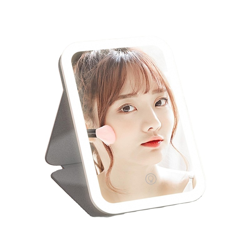 LED Desktop Mirror Supplier - Hot Sale Portable Rotating Magnetron Foldable Light Filled