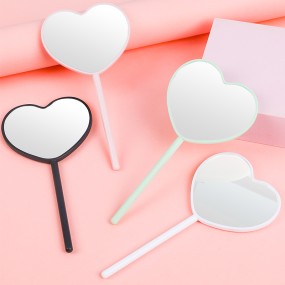 Hand Pocket Makeup Mirror Manufacturer - Custom Logo Heart Shaped Plastic Creative
