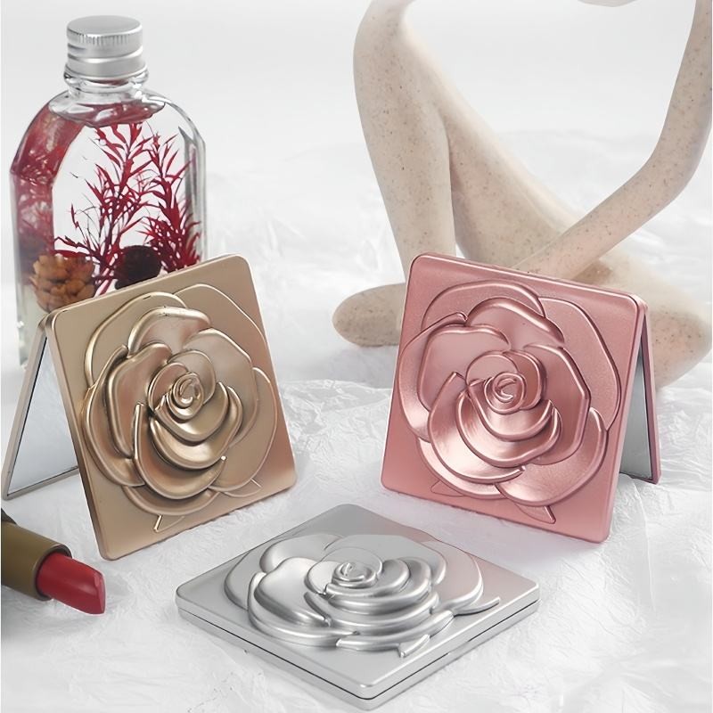 Pocket Cosmetic Mirror Factory - Portable 3X Magnification Double Sided Mini Rose