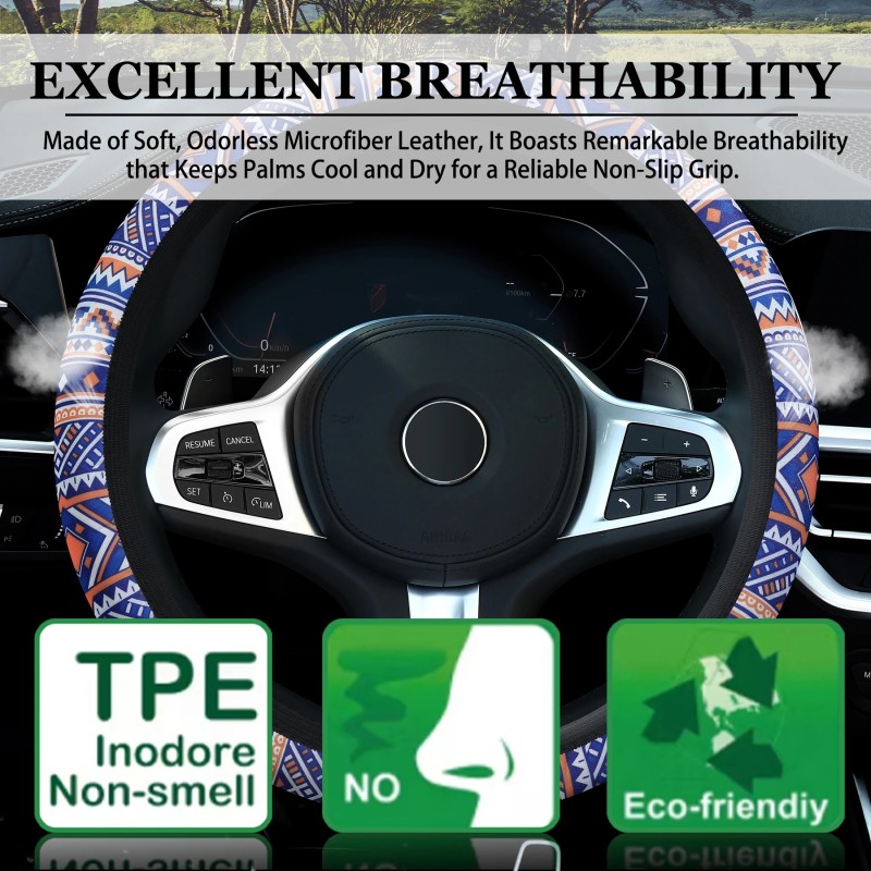 Steering Wheel Cover Factory - 3D Embroidered Diamond Breathable