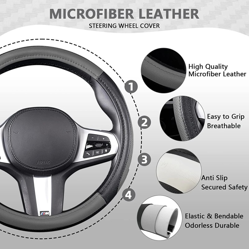 Steering Wheel Cover Factory - Universal 38cm PU Leather