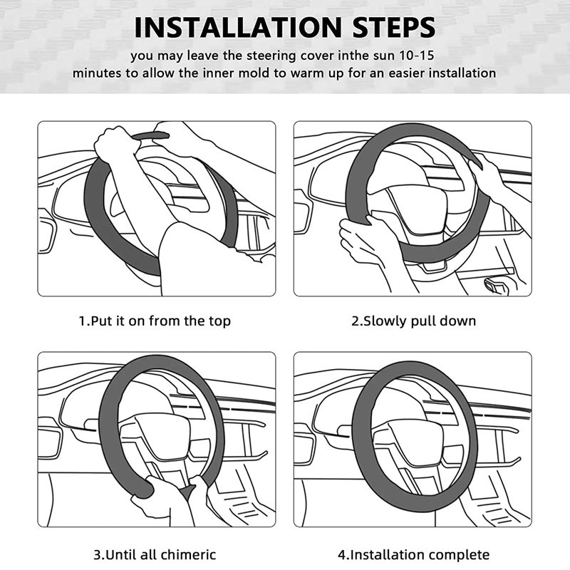 Steering Wheel Cover Factory - Universal 38cm PU Leather
