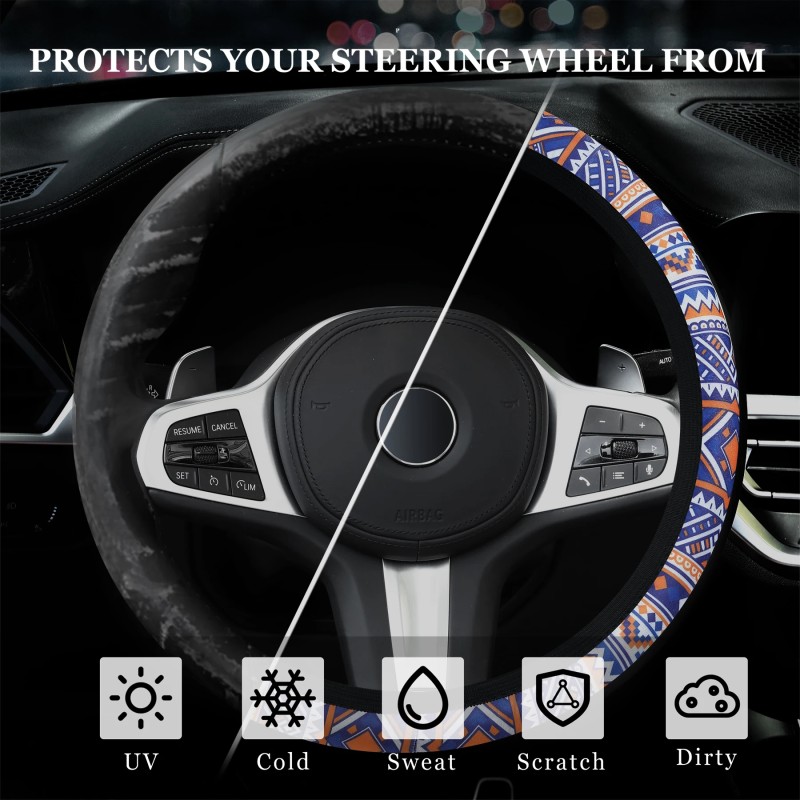 Steering Wheel Cover Factory - 3D Embroidered Diamond Breathable