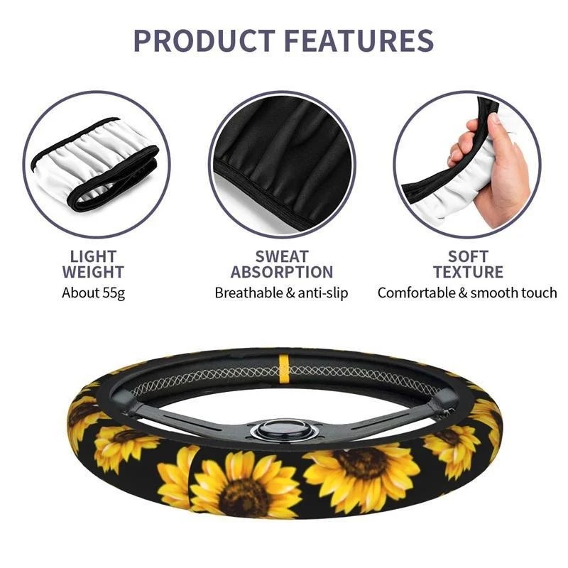 Steering Wheel Cover Manufacturer - 38cm Anti-Slip Flowers