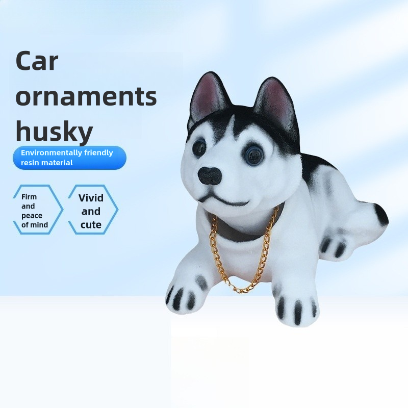 Bobble Head Toy Manufacturer - Husky Nodding Dog Dashboard