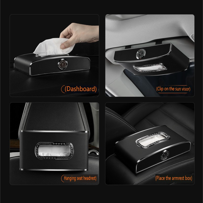 Car Tissue Box Manufacturer - Business Logo PU Leather