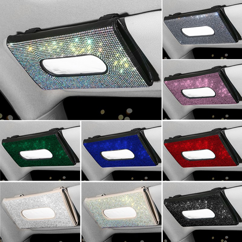 Sun Visor Tissue Box Manufacturer - Clear Bling Crystal