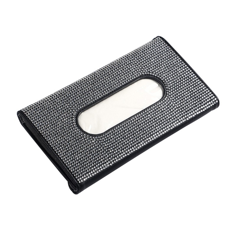 Sun Visor Tissue Box Manufacturer - Clear Bling Crystal