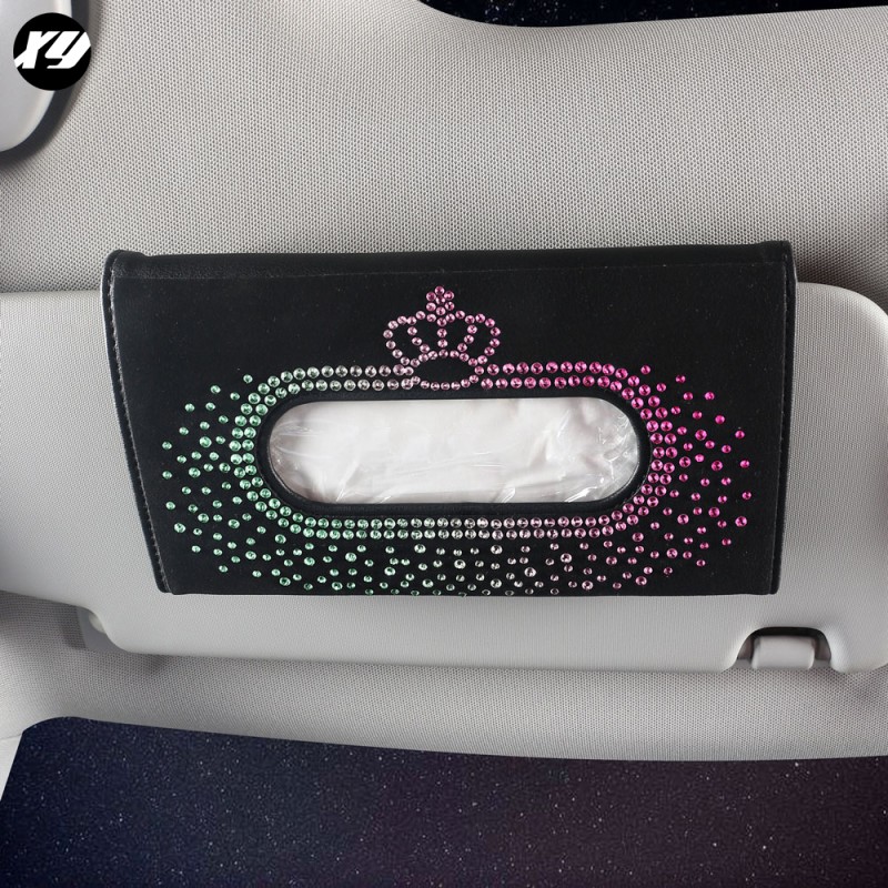 Sun Visor Tissue Box Manufacturer - Rhinestone Crystal Diamond