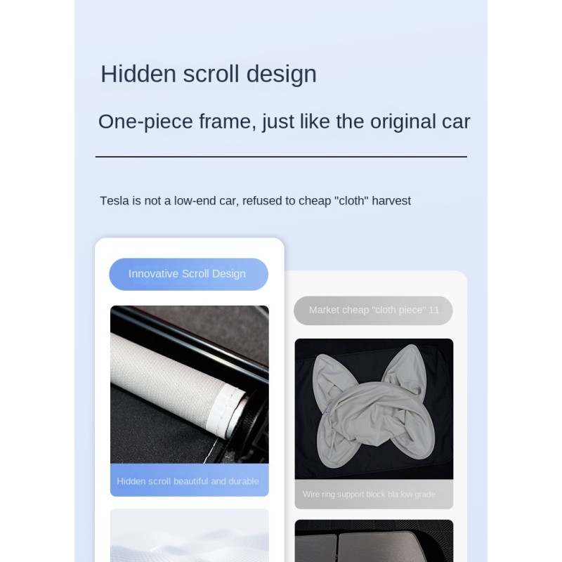 Electric Sunroof Manufacturer - Tesla Model Y PVC Sunshade