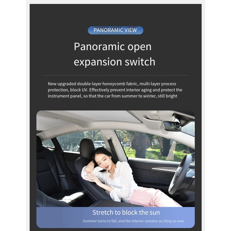 Sunroof Shade Factory - Tesla Model 3 Magnetic Suction