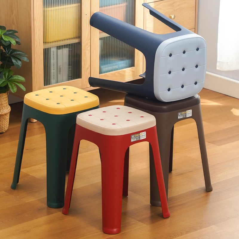 Plastic Square Stool Manufacturer - Modern Minimalist Leather PP