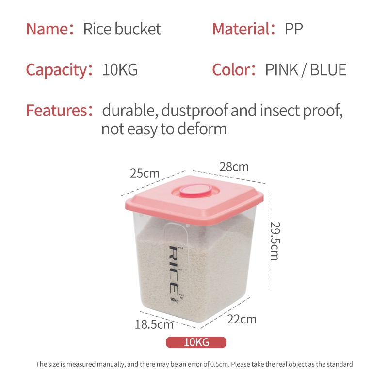 Rice Storage Box Manufacturer - 10kg Rectangle PP Food Use