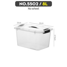 Portable Plastic Case Manufacturer - 8L Clear with Lid Wheels