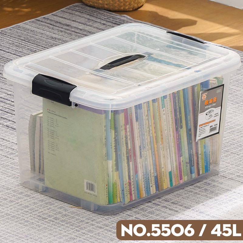 Stackable Storage Box Manufacturer - 45L Transparent with Lid
