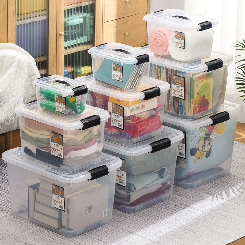 Clear Plastic Box Manufacturer - 55L Custom with Handle Wheel