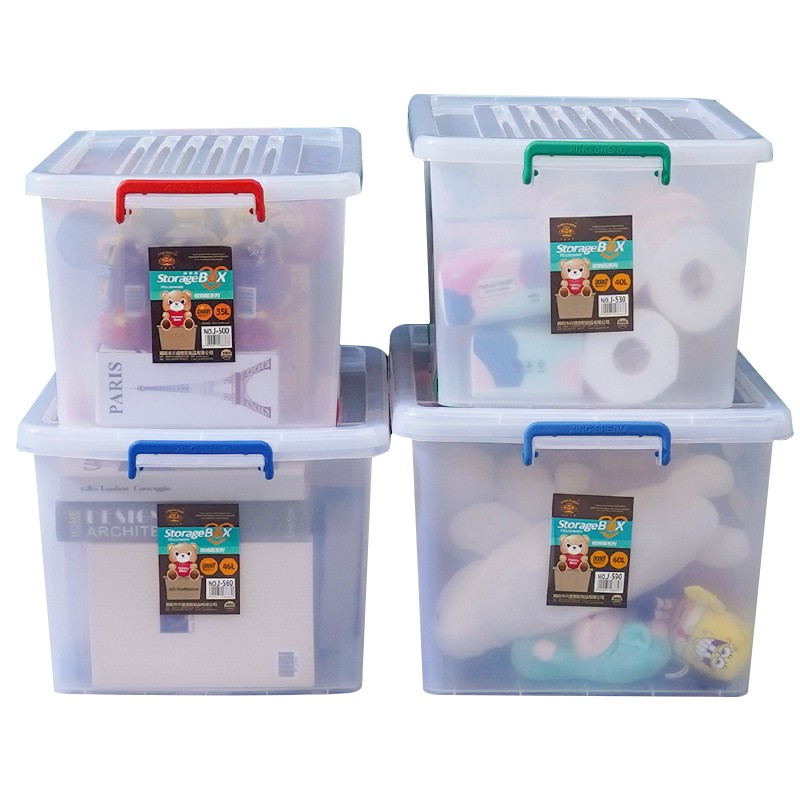 PP Storage Box Manufacturer - 40L Transparent with Wheels