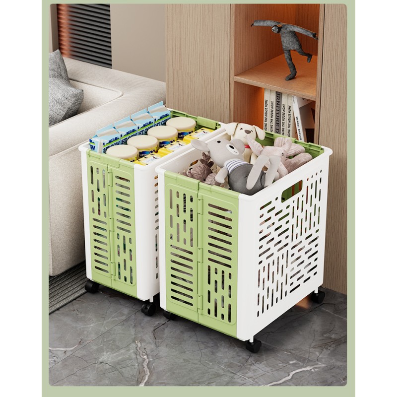 Laundry Basket Manufacturer - Medium Foldable Plastic with Wheels