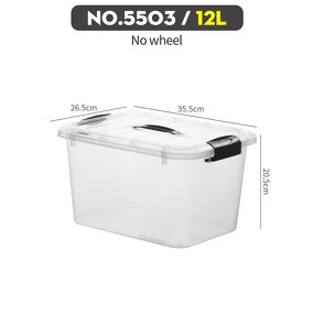 Plastic Storage Box Manufacturer - 12L Clear with Lid Handle