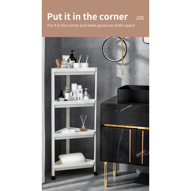 Bathroom Shelving Factory - 4 Tier ABS with Wheels