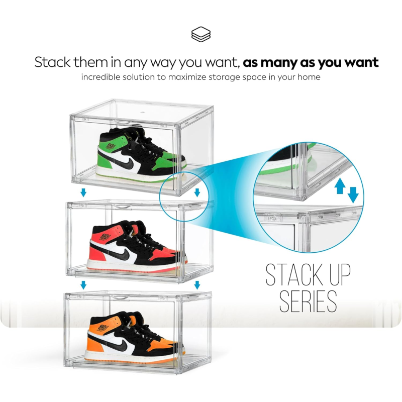 Shoe Box Factory - Clear Acrylic Stackable Drop Front