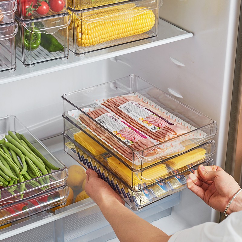 Refrigerator Organizer Manufacturer - 5 Pack Clear Square Bins