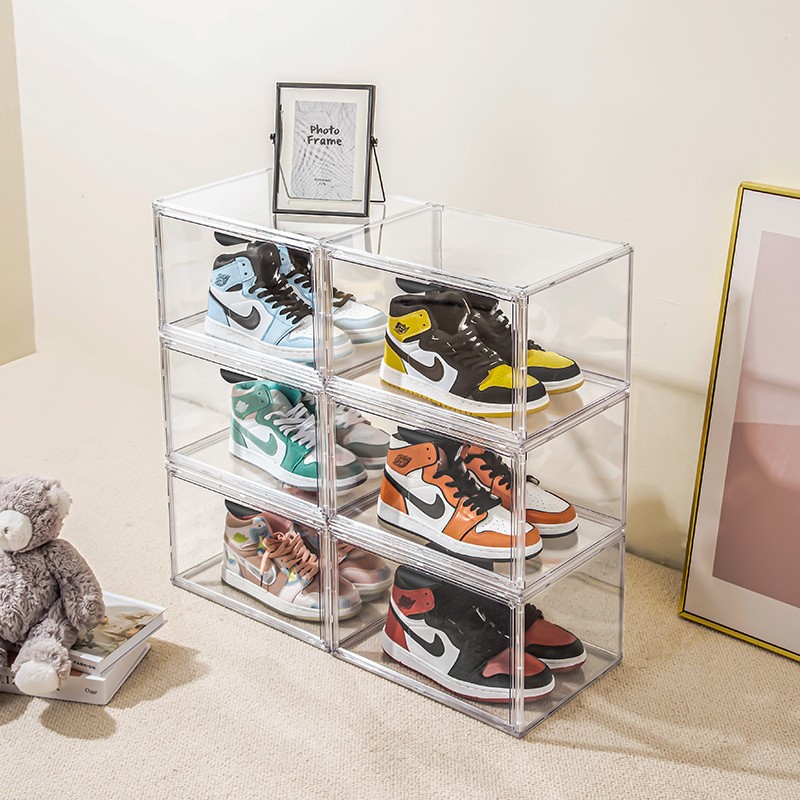 Sneaker Display Cabinet Factory - Transparent Drop Front Stackable