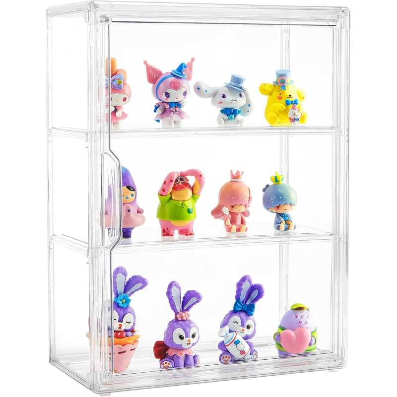 Acrylic Display Case Manufacturer - 3 Tier Figure Display with Movable Plates