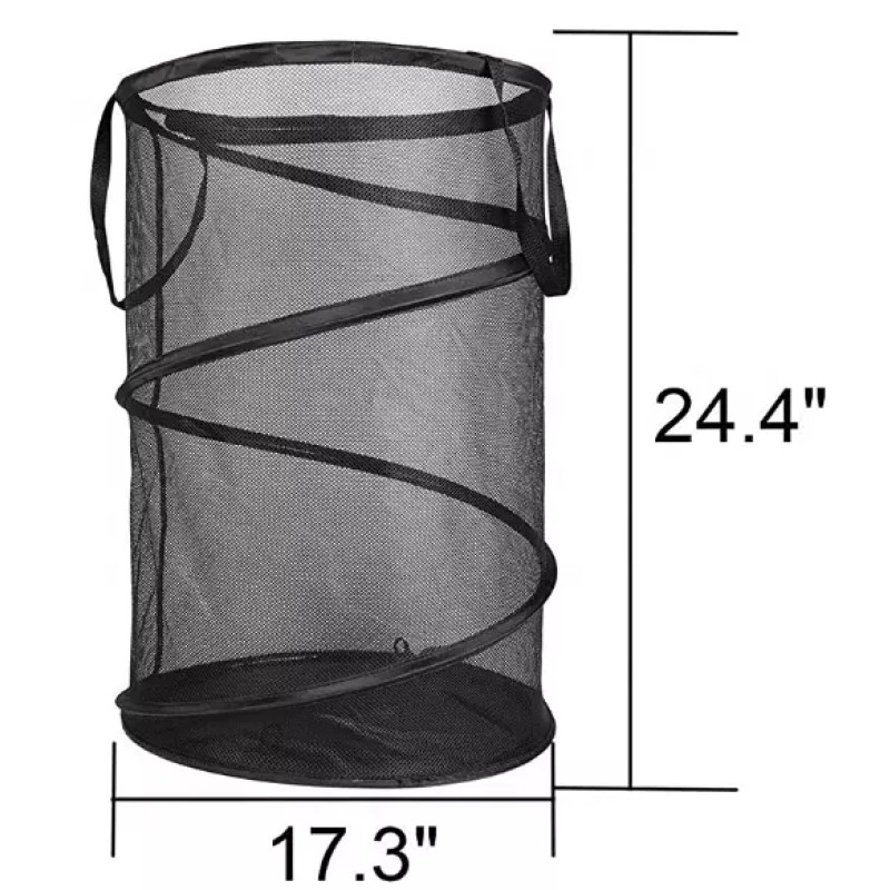 Laundry Basket Manufacturer - Foldable Spiral Pop-up Mesh