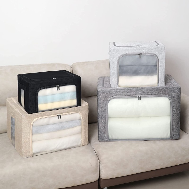 Storage Box Manufacturer - Linen Fabric Stackable Metal Frame