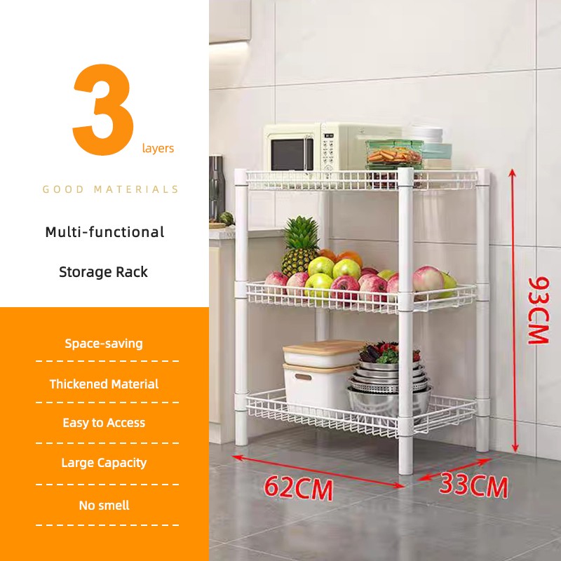 Storage Shelf Factory - 3 Tier Metal Wire Adjustable