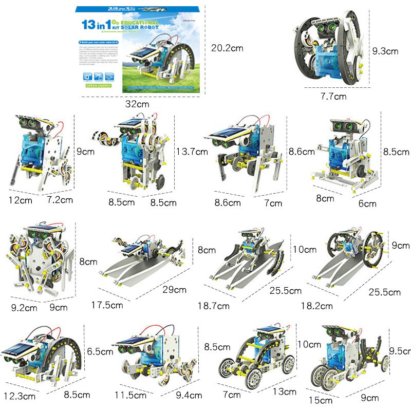 Solar Toy Robot Manufacturer - 13-in-1 Self-Loading ABS