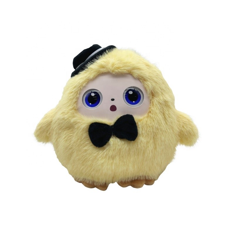 AI Plush Toy Manufacturer - Kawaii Round Dun Dun LED Eyes