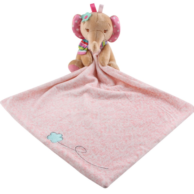 Animal Blanket Factory - Pink Striped Elephant Puppy