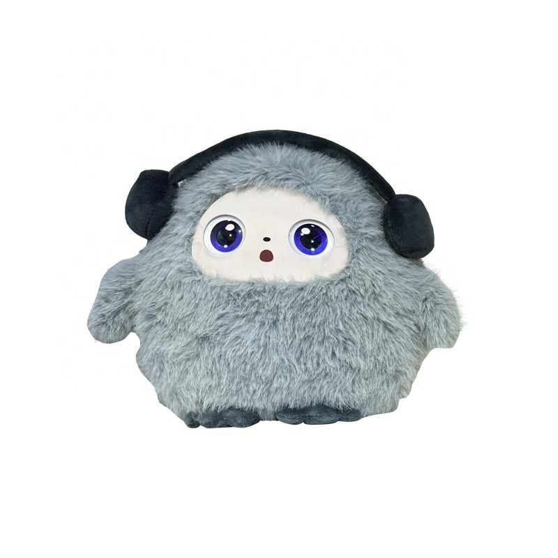 AI Plush Toy Manufacturer - Kawaii Round Dun Dun LED Eyes