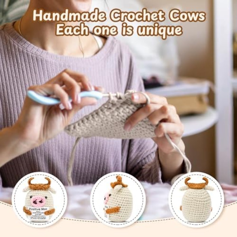 Mini Cow Toy Manufacturer - Handmade Crochet PP Cotton Stress