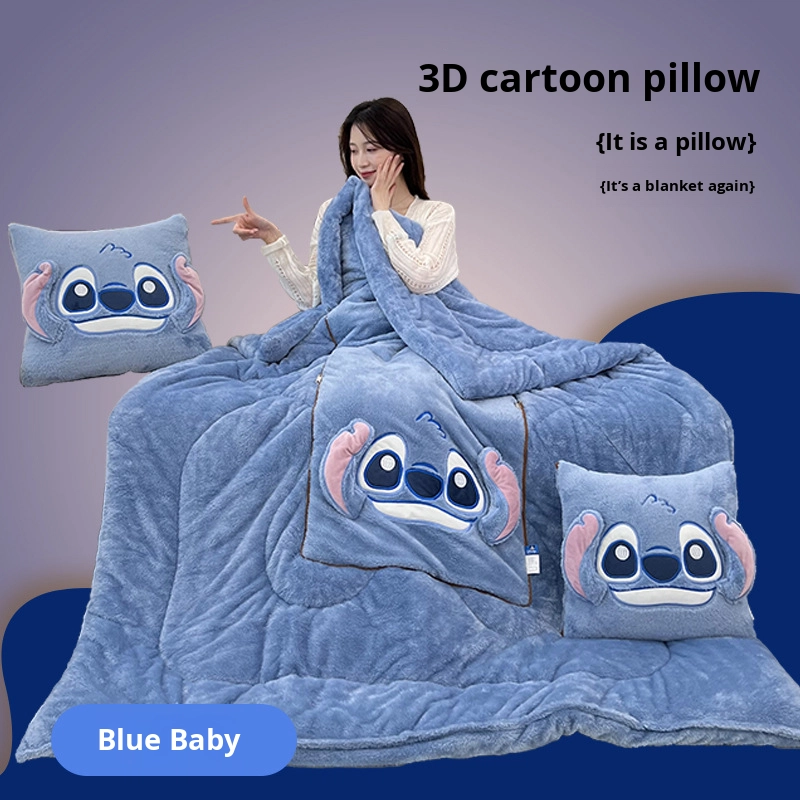 Pillow Quilt Manufacturer - Dual-Use Arctic Velvet Cartoon Pattern