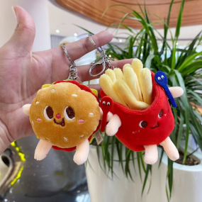 Burger Keychain Manufacturer - Cartoon Super Soft PP Cotton