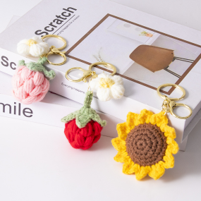 Sunflower Keychain Manufacturer - Creative Cotton Knitted Handmade