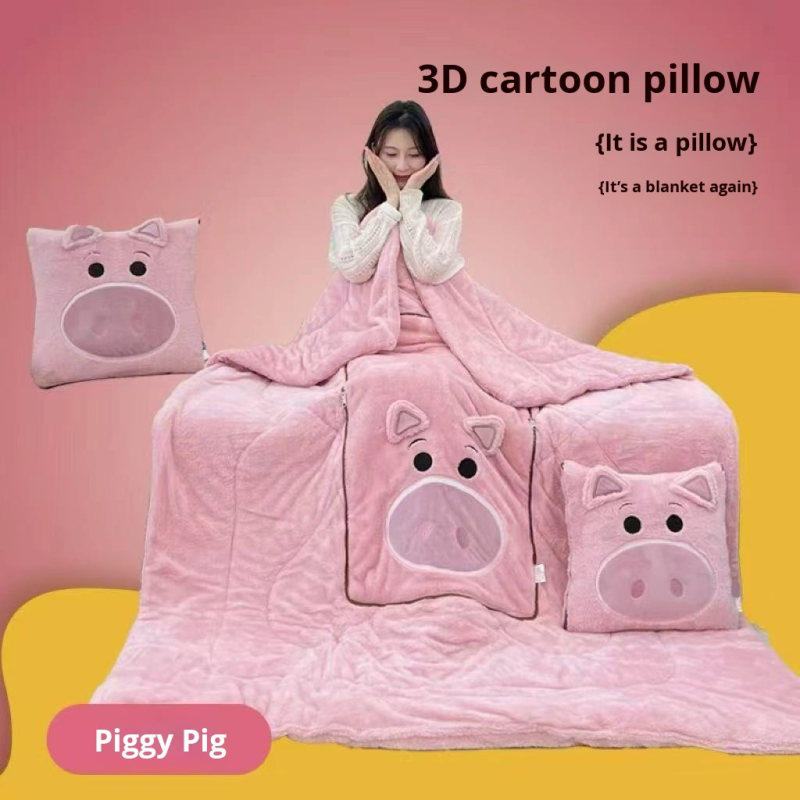 Pillow Quilt Manufacturer - Dual-Use Arctic Velvet Cartoon Pattern
