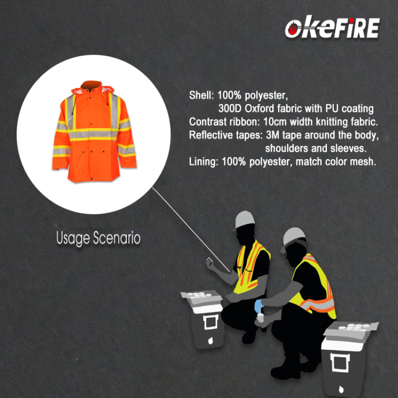 Reflective Jacket Supplier - Polyester Red Safety