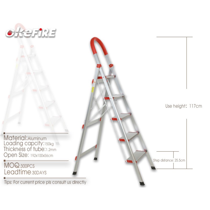 Step Ladder Manufacturer - 5 Step Foldable Aluminum