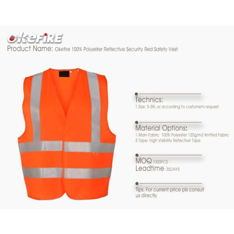 Safety Vest Factory - Orange Construction Polyester